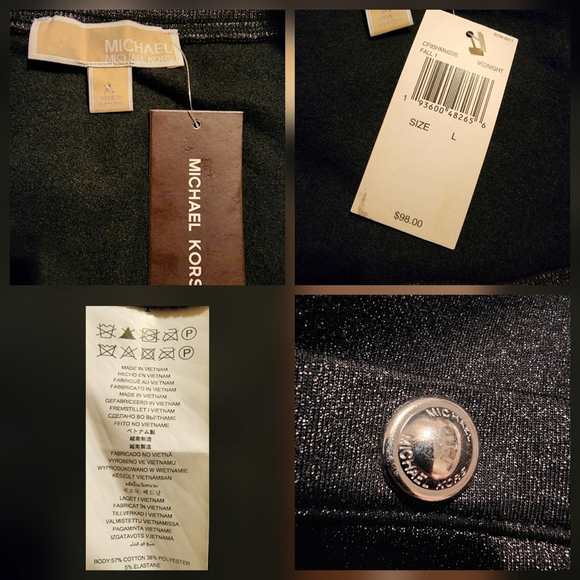 Michael Kors Women's Shimmer Winter Fall Skirt SZ XL Midnight BLACK - Picture 13 of 15